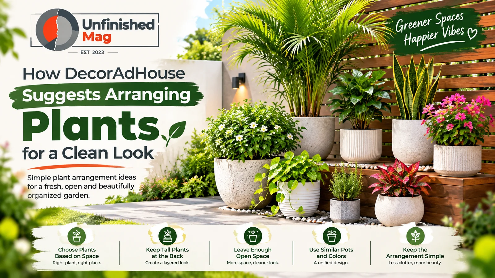 How DecorAdHouse Suggests Arranging Plants for a Clean Look